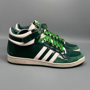 Adidas Concord II Men's 10 Green White Leather Athletic Sneakers Hook & Loop